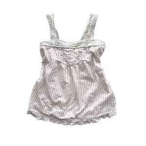 Vintage Y2K OP Babydoll Top Womens XL Floral Eyelet Cottagecore Summer Beach